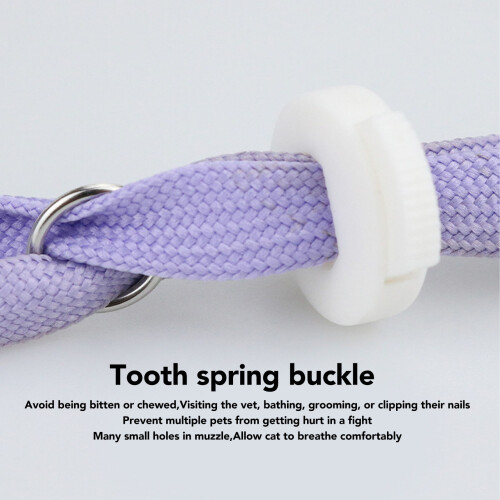 3Pcs Light Purple Breathable ABS Cat Muzzle Helmet for Grooming & Bathing 2