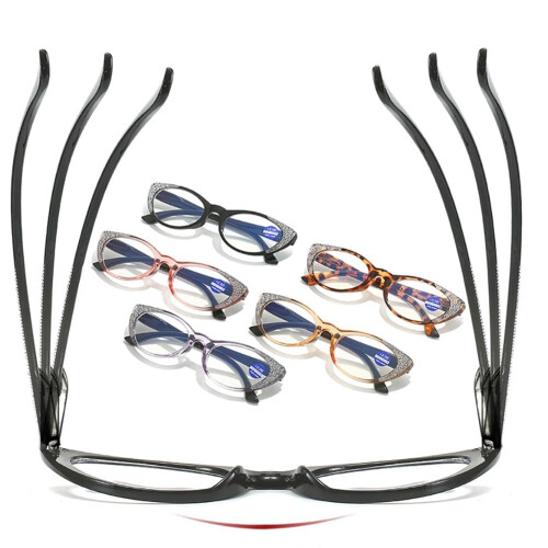 Women's Cat Eye Blue Light Blocking Reading Glasses 2.0 Magnification Black Frame 2
