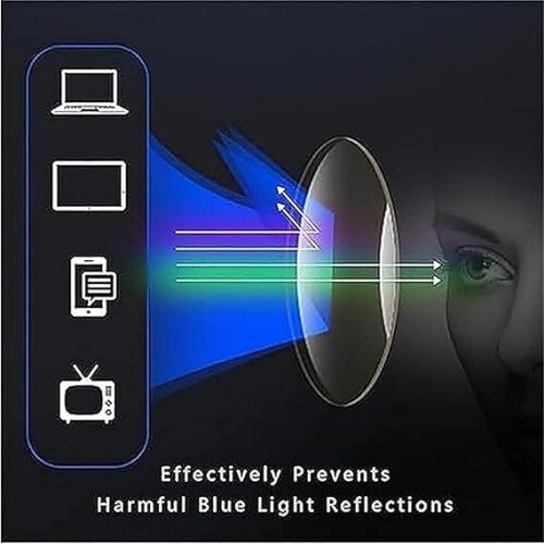 Reading Glasses +2.0 Gold Frame, Automatic Zoom Focus, Blue Light Blocking, Clear Vision, 2PCS 2