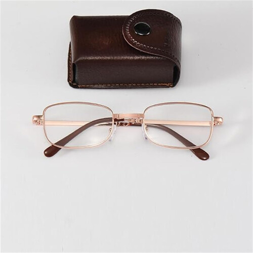 Reading Glasses 2.5X Foldable Titanium Blue Light Blocking Gold and Silver Dual Tone 1