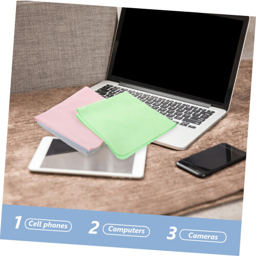 4pcs Microfiber Cleaning Cloths for Glasses Cameras Screens Scratch Reusable Set 1