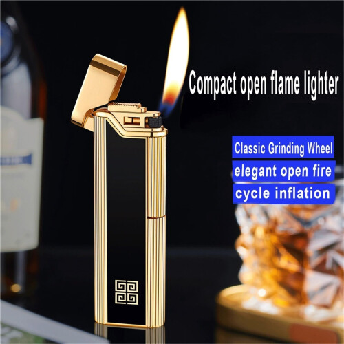 Silver Metal Torch Lighter for Men with Adjustable Oblique Flame, Compact Windproof Design 1