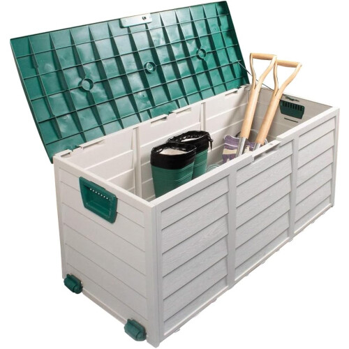 Lockable Garden Storage Box with Wheels 1