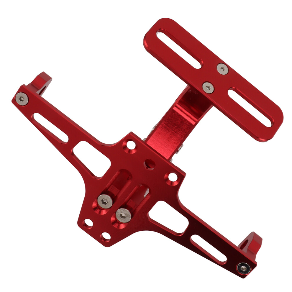 Cnc Aluminium Alloy License Plate Bracket Red 7891393530761