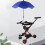 14in UV-Protected Stroller Parasol - Sapphire Blue, Adjustable 5