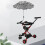 Universal 14in UV Protect Stroller Parasol, Zebra Stripe, Adjustable 4