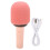 Portable Wireless Bluetooth Microphone with 1200mAh Battery, 5 Light Modes, Pink 2