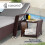 45cm Polyrattan Garden Side Table WPC Top Brown 3