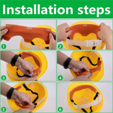 Hard Hat Sweatband- Cotton Washable Hard Hat Self Adhesive Sweat Band Liner Reusable Hard Hat Helmet Sweat Pads 6PCS