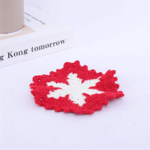 Hand-Crocheted Tea Coasters Flower and Snowflake Insulation Mats Knitted Cartoon Mats
