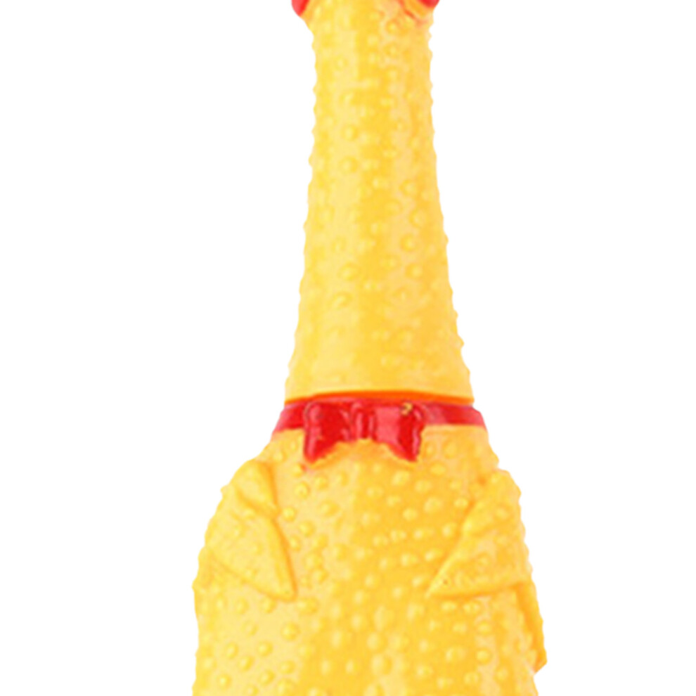 Yellow Stress Relief Squeaky Chicken Toy For Dogs