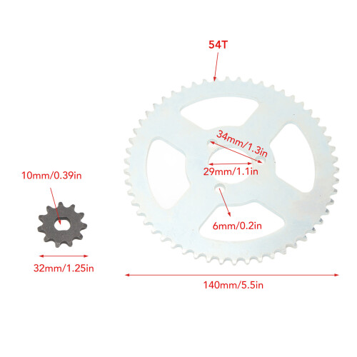 T8F Sprocket Chain Set for 47cc/49cc Mini Dirt ATV Pocket Bikes 1