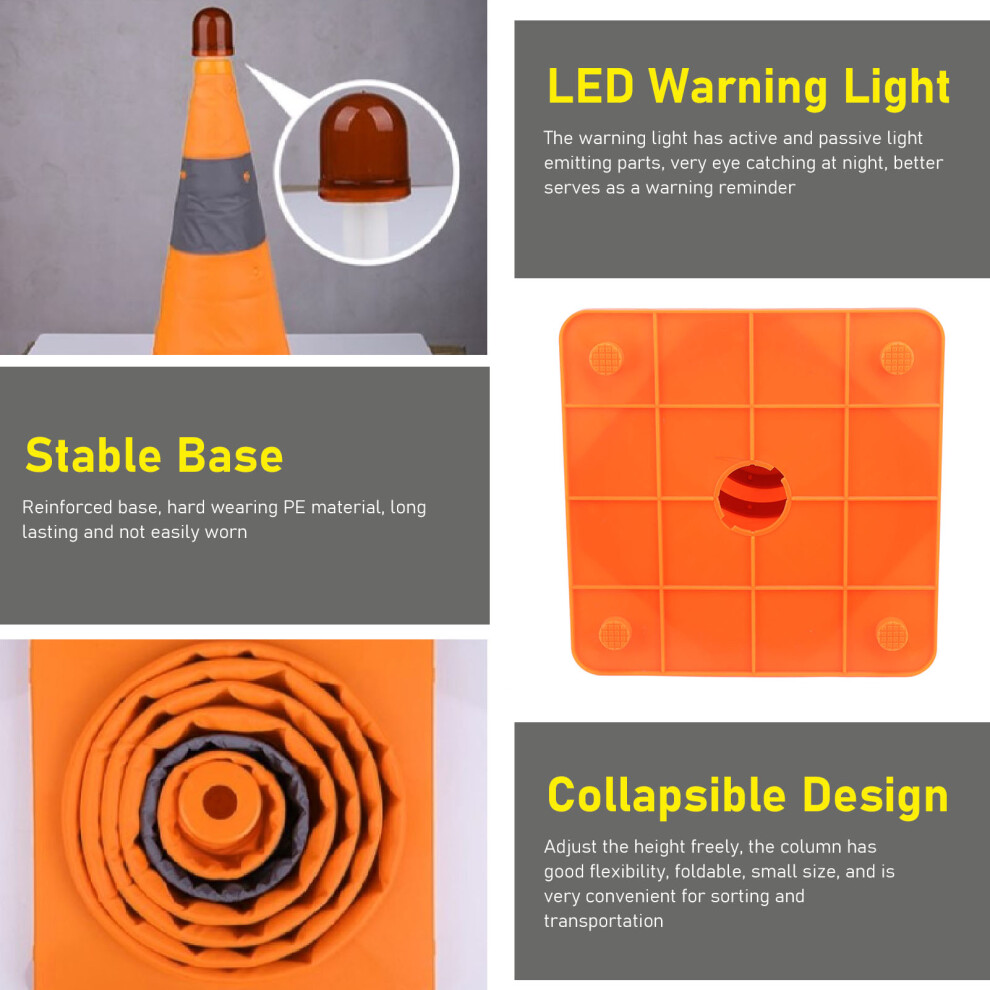 Traffic Safety Cone with Warning Lamp 45cm
