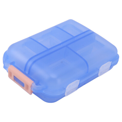 Plastic Waterproof Medicine Container 10 Slots Lockable Weekly Pill Case Blue 2