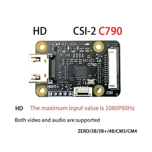 For Raspberry Pi Camera Adapter -Compatible to CSI-2 Board C790 1080P25Fp for ZERO/3B/3 B+/4B/CM3/CM4(B)