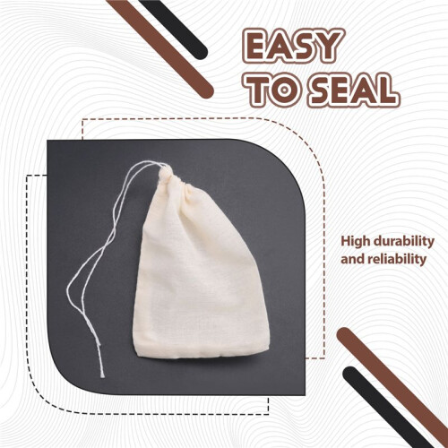 Sacos de AlgodãO com CordãO de 50 PeçAs, Sacos de Musselina, Sacos de Chá (4 X 3 Polegadas) 2