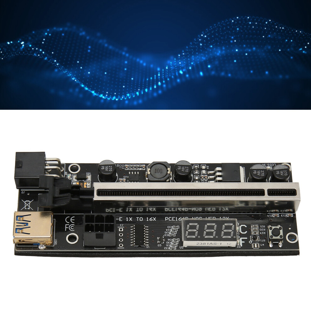 Pcie Riser 1X To 16X Dual 6Pin 60Cm 7790334442050