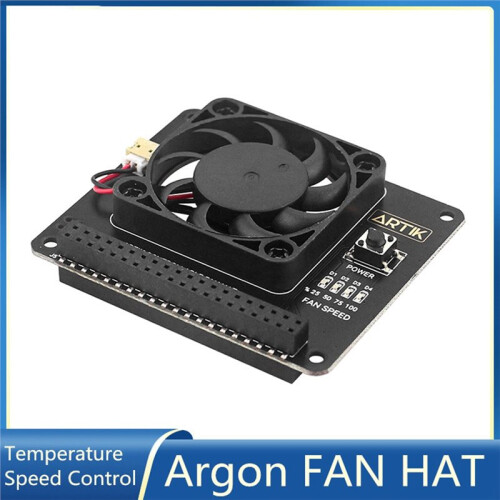 Argon FAN HAT for Raspberry Pi 4B 3B+ 3B Temperature Control Fan with Function Power Button Support Argon NEO Case 2