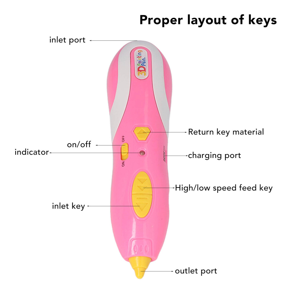 Cordless 3D Pen for Children Pink
