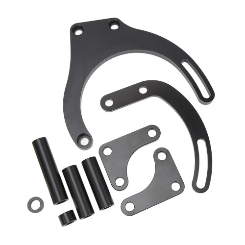 Power Steering Pump Mounting Bracket for Chevy BBC Black, Durable ABS+Metal 2