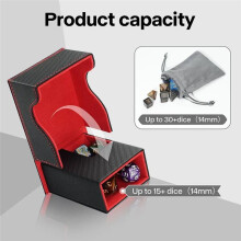 Portable Foldable Dice Roller Tower with Bag Dice Tray Special Design Convenient Dices Box for RPG Table Top Gaming Red