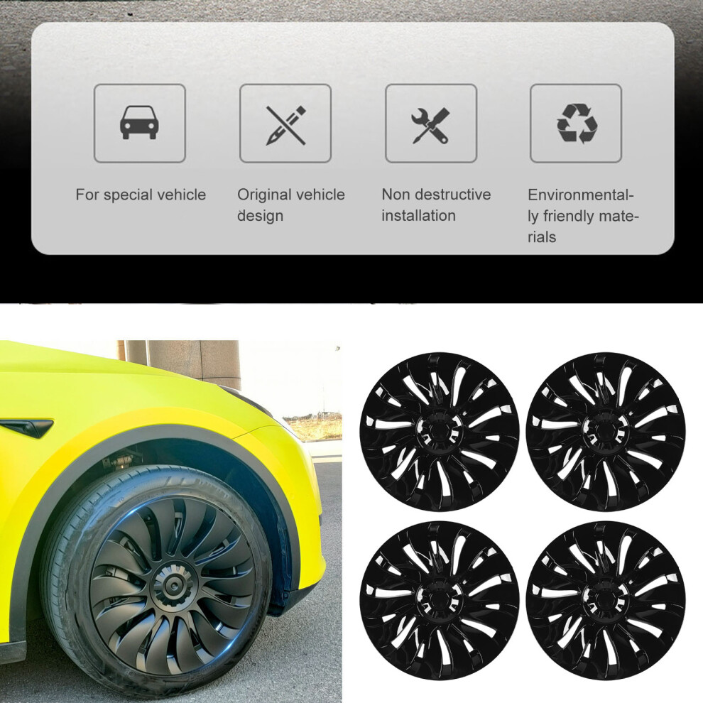4Pcs Tesla Model Y Hubcap Covers 19 Inch 7055741596056