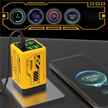 Caricabatterie USB PD da 240 W A 6 Porte, Adattatore da Parete per Caricabatterie da Viaggio Quick Charge 3.0 per Smartphone, Spina UE B