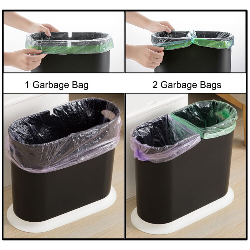 2.4 Gallon Slim Automatic Trash Can with Smart Sensor Lid, Black Plastic for Small Spaces 2