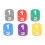 12pcs Colorful Plastic Dice - 1.3cm Rounded Corners for Math & Games 9