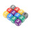 12pcs Colorful Plastic Dice - 1.3cm Rounded Corners for Math & Games 15