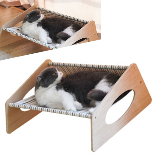 Medium Breathable Linen Cat Bed Hammock – Elevated Indoor Comfort 2