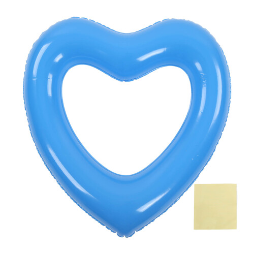 Heart Shaped Swimming Circle 45cm Inflatable Pool Float PVC Blue 1
