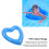 Heart Shaped Swimming Circle 45cm Inflatable Pool Float PVC Blue 3