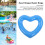 Heart Shaped Swimming Circle 45cm Inflatable Pool Float PVC Blue 8