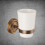 Wall Mounted Toothbrush Holder with Cup, Modern Space Saving Bathroom Organizer 5