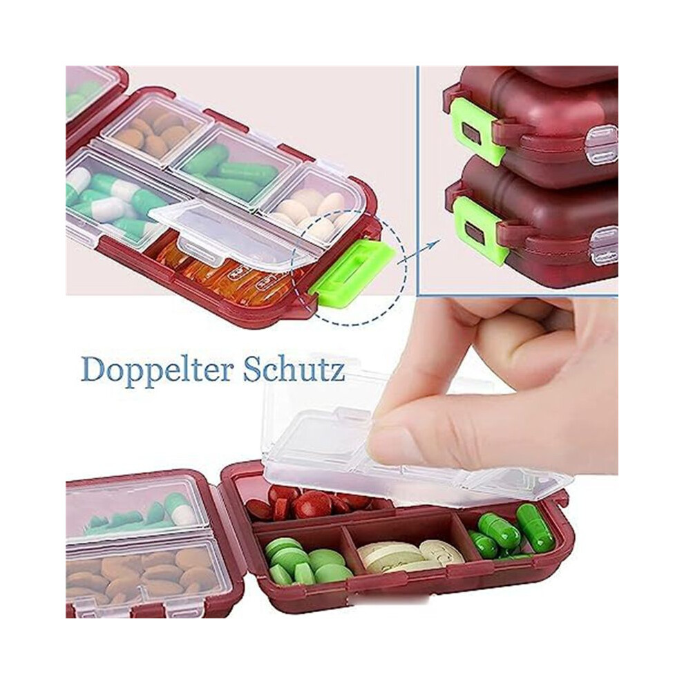 Med Wallet Pills with Labels, Medwallet Pill Organizer, Med Wallet Pill Case, Portable Daily Pill Case,Medicine Wallet E