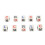 10PCS White Plastic Left Right Center Dice for Board Games, 1.6cm 3