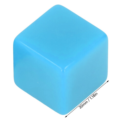 6Pcs Blue Plastic Blank Dice Set 30mm for Math Teaching & Board Games 1