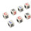 10PCS White Plastic Left Right Center Dice for Board Games, 1.6cm 7