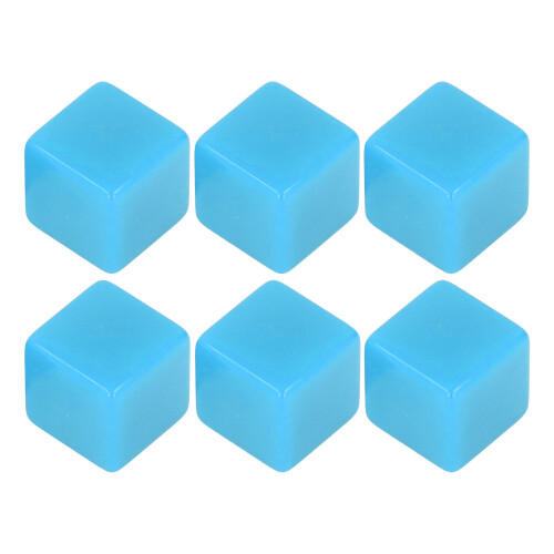 6Pcs Blue Plastic Blank Dice Set 30mm for Math Teaching & Board Games 2