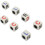 10PCS White Plastic Left Right Center Dice for Board Games, 1.6cm 12