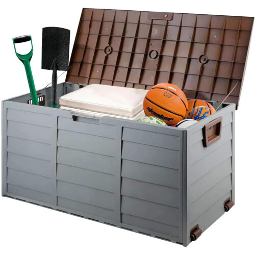Wheeled Garden Storage Box with Seat Easy Clean 1