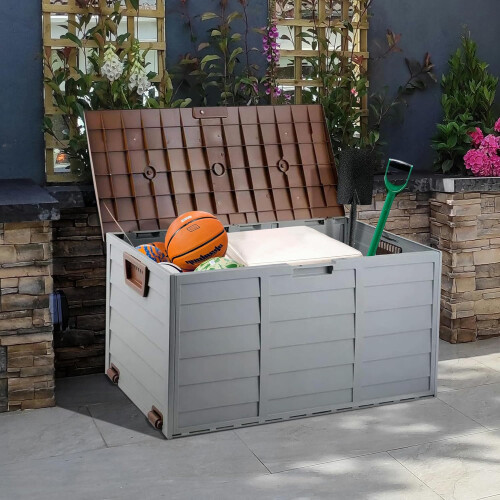 Wheeled Garden Storage Box with Seat Easy Clean 2
