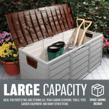 Wheeled Garden Storage Box with Seat Easy Clean