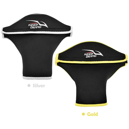 Guanti da paddleboard in neoprene da 3 mm, 23,7  21 cm, Oro/Argento 1