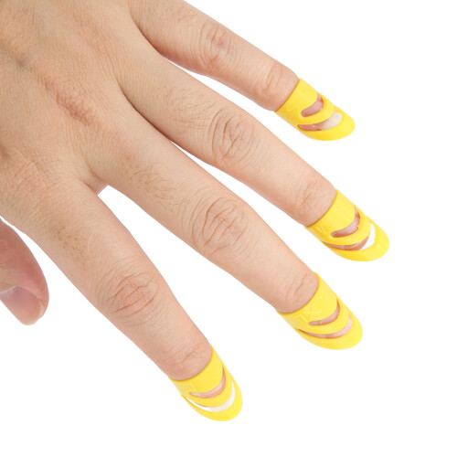 4 pezzi di finger picks per chitarra S M L XL giallo 2