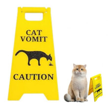 Modieus Grappig Kattenbraakbord Felgeel Cadeauwaarschuwingsbord Kattenbraakbord voor Kattenliefhebber