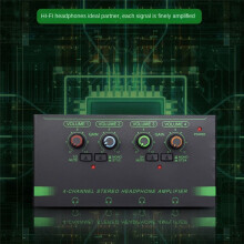 6 Channels  Headphone Amplifier HA400 Ultra-Compact Stereo Audio Amplifier Earphone Amp for Music