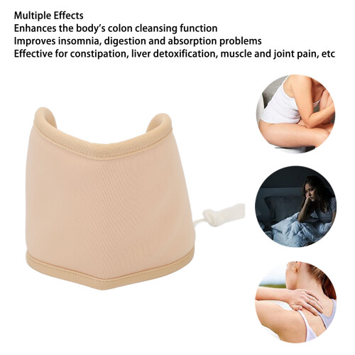 Castor Oil Neck Pack Kit with Adjustable Strap Khaki Cloth for Thyroid Therapy 2
