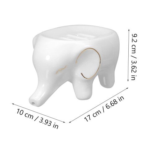 Ceramic Soap Dish with Drainage Channels, White Soap Holder for Bathroom and Kitchen Sink 1